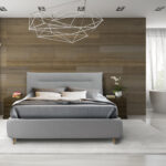 Interior of modern badroom with bathtub 3D rendering