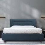 modern bedroom interior in gray tones, bedroom mock up, 3d rende